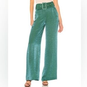 REVOLVE x House of Harlow Emerald Green Mona Belted Pants Slacks XS Extra Small